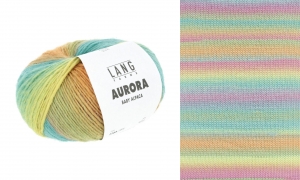 Lang Yarns Aurora - Pelote de 50 gr - Coloris 0006 Turquoise/Rose/Orange/Jaune
