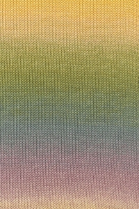 Lang Yarns Baby Cotton Color - Pelote de 50 gr - Coloris 0049 Jaune/Vert/Vieuxrose