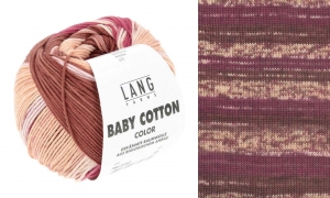 Lang Yarns Baby Cotton Color - Pelote de 50 gr - Coloris 0162 Vineux/Apricot/Marron