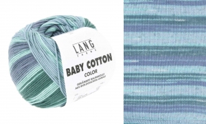 Lang Yarns Baby Cotton Color - Pelote de 50 gr - Coloris 0179 Turquoise/Violet/Vert