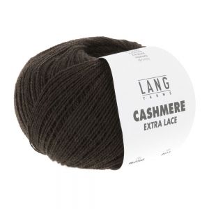 Lang Yarns Cashmere Extra Lace - Pelote de 25 gr - Coloris 0268 Marron Foncé Mélangé