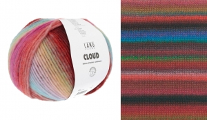 Lang Yarns Cloud - Pelote de 100 gr - Coloris 0005 Bordeaux/Vert/Bleu