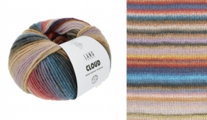 Lang Yarns Cloud - Pelote de 100 gr - Coloris 0013 Bleu Clair/Marron/Gris