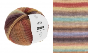 Lang Yarns Cloud - Pelote de 100 gr - Coloris 0017 Marron/Rouge/Menthe