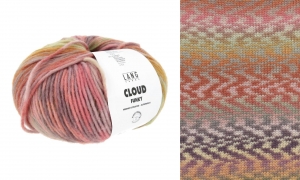 Lang Yarns Cloud Funky - Pelote de 100 gr - Coloris 0024 Brique/Aubergine/Lierre/Rose