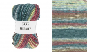 Lang Yarns Eternity - Pelote de 100 gr - Coloris 0001 Pétrole/Baie/Bleuclair/Vertclair