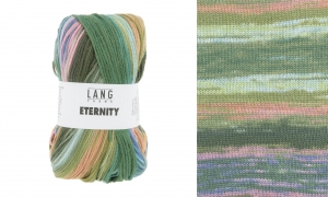Lang Yarns Eternity - Pelote de 100 gr - Coloris 0005 Vert/Olive/Vert Loden/Saumon