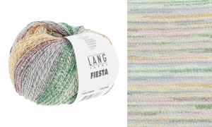 Lang Yarns Fiesta - Pelote de 50 gr - Coloris 0008 Vert/Rose/Jaune/Gris
