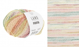 Lang Yarns Fiesta - Pelote de 50 gr - Coloris 0010 Vert Foncé/Orange/Jaune/Rose