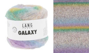 Lang Yarns Galaxy - Pelote de 50 gr - Coloris 0002 Bleu Clair/Lila/Vert