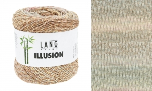 Lang Yarns Illusion - Pelote de 100 gr - Coloris 0008 Marron/Nuage/Jaune/Rose