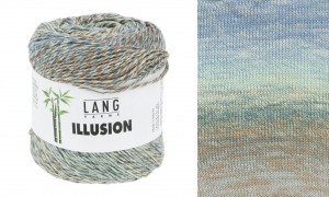 Lang Yarns Illusion - Pelote de 100 gr - Coloris 0009 Bleu/Brun/Gris/Ecume De Mer