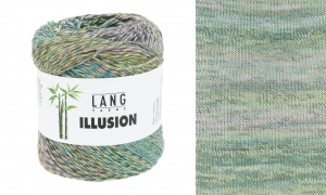 Lang Yarns Illusion - Pelote de 100 gr - Coloris 0010 Vert/Rose/Bleu/Lavande