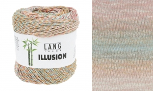 Lang Yarns Illusion - Pelote de 100 gr - Coloris 0011 Saumon/Orange/Acqua/Écru