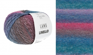 Lang Yarns Linello - Pelote de 100 gr - Coloris 0010 Bleu/Pink