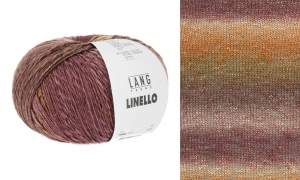 Lang Yarns Linello - Pelote de 100 gr - Coloris 0015 Cognac/Bordeaux