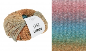 Lang Yarns Linello - Pelote de 100 gr - Coloris 0058 Bleu/Orange/Rose