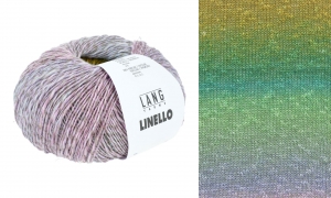 Lang Yarns Linello - Pelote de 100 gr - Coloris 0117 Vert/Bleu Clair/Ocre