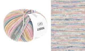 Lang Yarns Lisboa - Pelote de 100 gr - Coloris 0010 Rose/Écru/Jean/Rose Saumoné