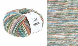 Lang Yarns Lisboa - Pelote de 100 gr - Coloris 0011 Olive/Vert Foncé/Bleu/Orange