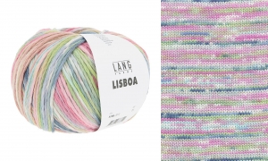 Lang Yarns Lisboa - Pelote de 100 gr - Coloris 0012 Pink/Rose/Marine/Vert Clair