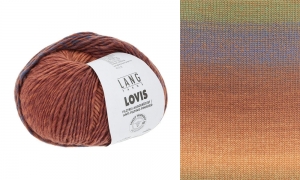 Lang Yarns Lovis - Pelote de 50 gr - Coloris 0008 Orange/Vert/Bleu