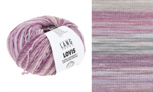 Lang Yarns Lovis - Pelote de 50 gr - Coloris 0012 Rose/Lierre