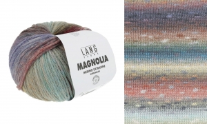 Lang Yarns Magnolia - Pelote de 100 gr - Coloris 0009 Aubergine/Ocre/Rouge