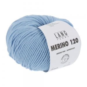 Lang Yarns Merino 120 - Pelote de 50 gr - Coloris 0020 Bleu Clair