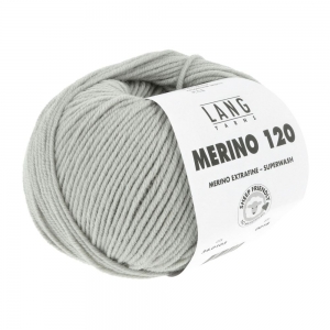 Lang Yarns Merino 120 - Pelote de 50 gr - Coloris 0103 Gris Clair