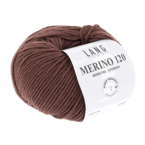 Lang Yarns Merino 120 - Pelote de 50 gr - Coloris 0176 Cognac