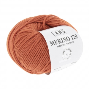 Lang Yarns Merino 120 - Pelote de 50 gr - Coloris 0211 Brique