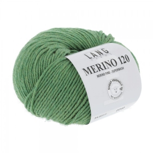 Lang Yarns Merino 120 - Pelote de 50 gr - Coloris 0317 Vert Mélangé