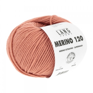 Lang Yarns Merino 120 - Pelote de 50 gr - Coloris 0759 Mandarine