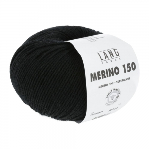 Lang Yarns Merino 150 - Pelote de 50 gr - Coloris 0004 Noir