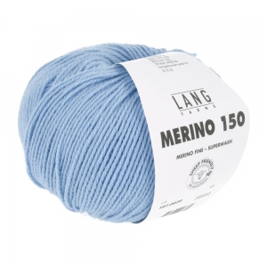 Lang Yarns Merino 150 - Pelote de 50 gr - Coloris 0020 Bleu Clair