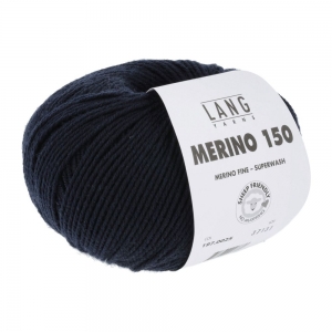 Lang Yarns Merino 150 - Pelote de 50 gr - Coloris 0025 Navy