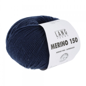 Lang Yarns Merino 150 - Pelote de 50 gr - Coloris 0035 Bleu Marine