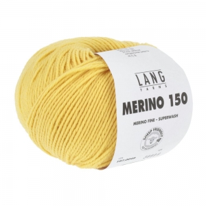 Lang Yarns Merino 150 - Pelote de 50 gr - Coloris 0049 Jaune Or