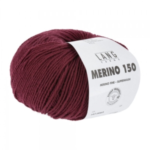 Lang Yarns Merino 150 - Pelote de 50 gr - Coloris 0063 Rouge Foncé