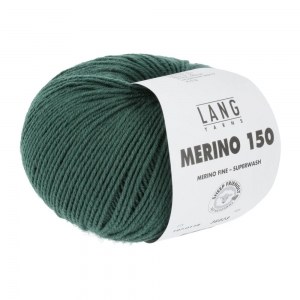 Lang Yarns Merino 150 - Pelote de 50 gr - Coloris 0118 Vert Foncé