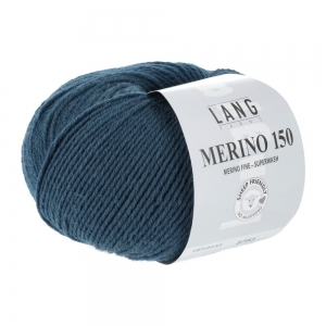 Lang Yarns Merino 150 - Pelote de 50 gr - Coloris 0133 Bleu Acier