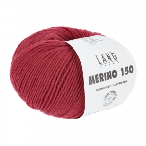 Lang Yarns Merino 150 - Pelote de 50 gr - Coloris 0160 Rouge Feu