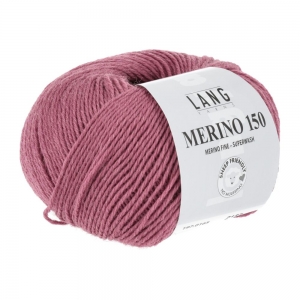 Lang Yarns Merino 150 - Pelote de 50 gr - Coloris 0165 Framboise Mélangé