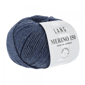 Lang Yarns Merino 150 - Pelote de 50 gr - Coloris 0234 Jeans Foncé Mélangé