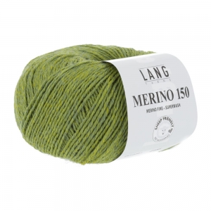 Lang Yarns Merino 150 - Pelote de 50 gr - Coloris 0297 Olive Clair Mélangé