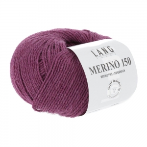 Lang Yarns Merino 150 - Pelote de 50 gr - Coloris 0466 Cyclamen Mélangé