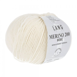 Lang Yarns Merino 200 Bébé - Pelote de 50 gr - Coloris 0302 Écru