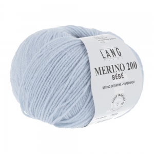 Lang Yarns Merino 200 Bébé - Pelote de 50 gr - Coloris 0320 Ciel