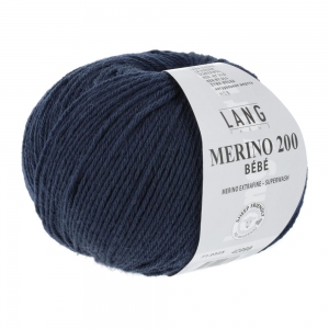 Lang Yarns Merino 200 Bébé - Pelote de 50 gr - Coloris 0325 Navy